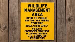 Missouri Wildlife Management Area Sign Hunt Fish Corps Of Engineers Conservation